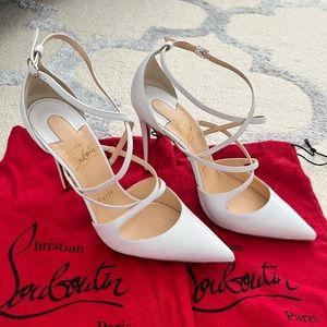 Christian Louboutin white strapped my pumps size 37.5